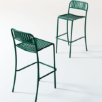 chaise haute tabouret metallic vert studio photo réaliste
