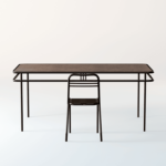 table bois tolix avec une chaise centre rendu photo design 3D
